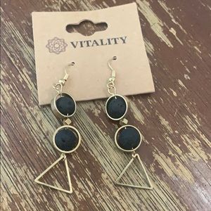 Lava rock essential oil earrings